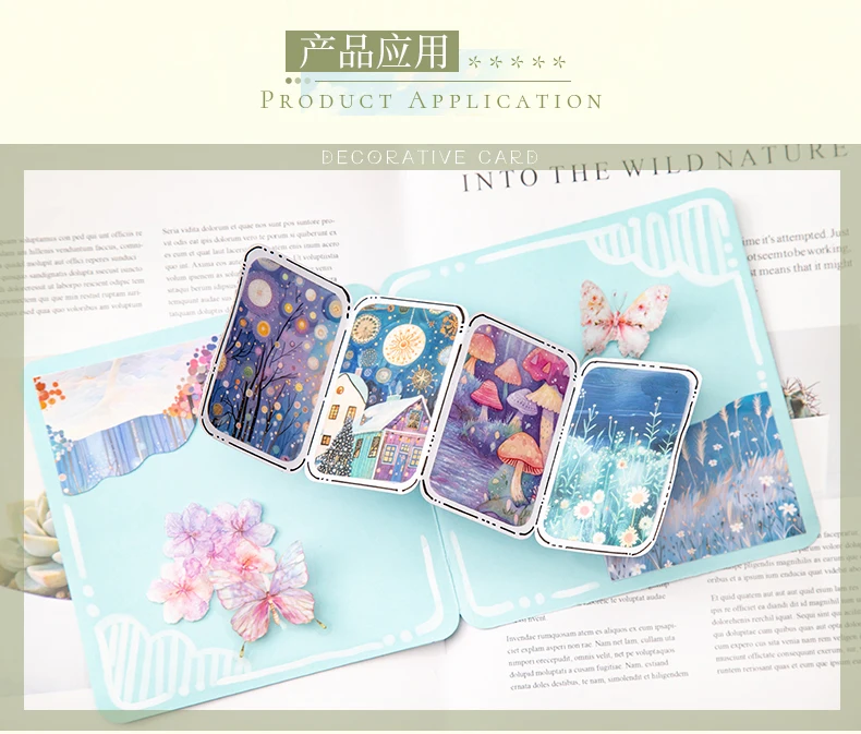 10 teile/paket Landschaft Thema PET Aufkleber Scrapbooking Materialien DIY Junk Journal Collage Collage sprache Dekor Aufkleber – Detail 9