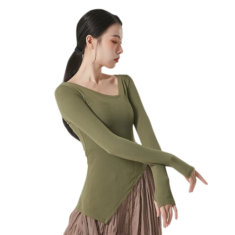 

2023, балетные топы, женская Танцевальная рубашка, одежда для бальных танцев, профессиональная одежда для балетных представлений