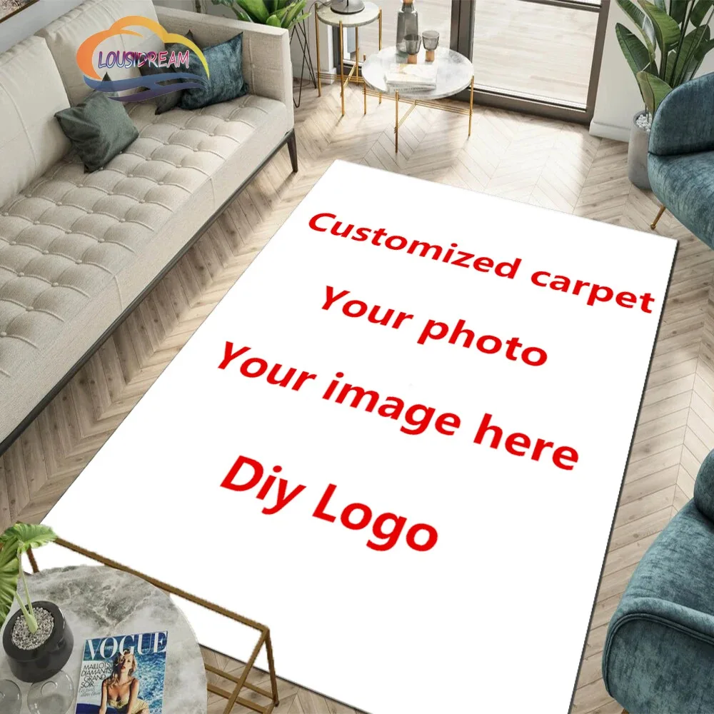 Personalized Customize Photo Brand Image Carpet for Living Room Bedroom Rug Kitchen Unslip Floor Mat Alfombra Birthday gift