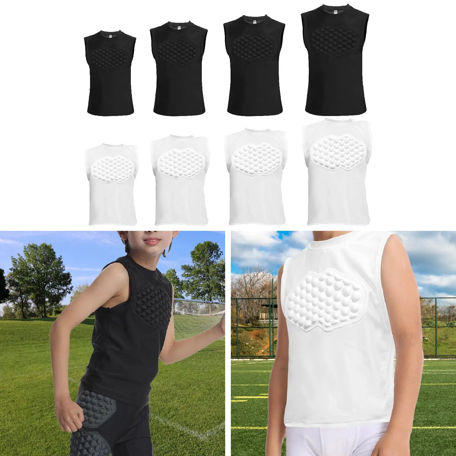 Basketball Chest Protector Vest Protective Shirt Equipment Gear Body Protector Protection for Skateboarding Football Baseball