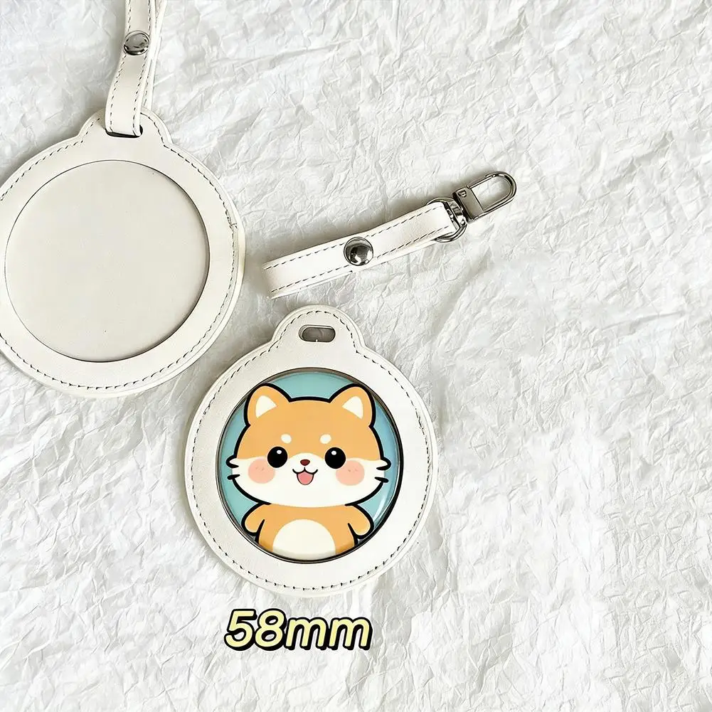 58/75mm 원형 배지 보호 케이스 투명 창 팬 용품 방수 배지 디스플레이 가방 걸이형 휴대용