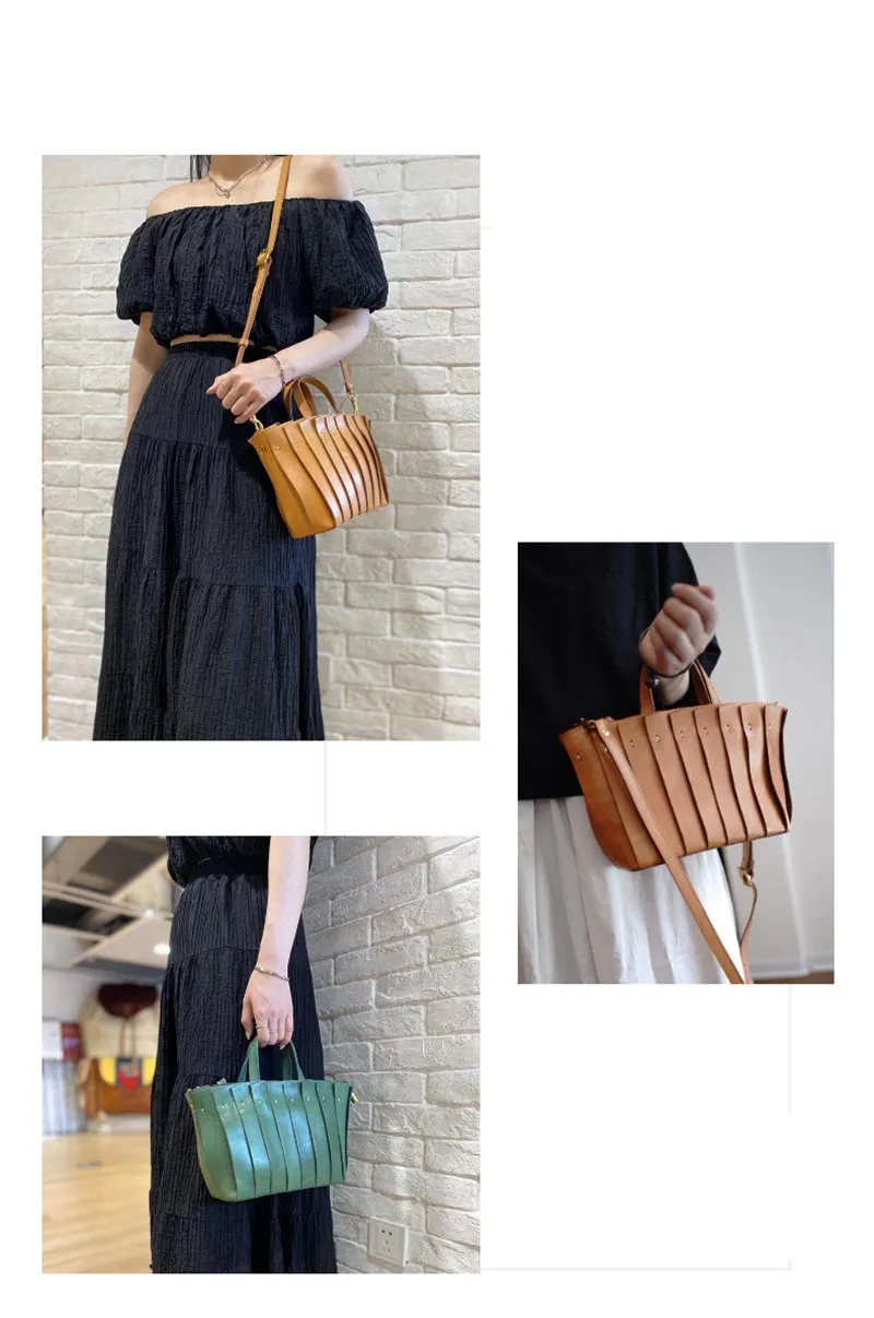 PNDME Organizer Designer Luxus echtes Leder Damenhandtasche lässig echtes Rindsleder handgenähte weibliche Schulter-Umhängetasche – Detail 4