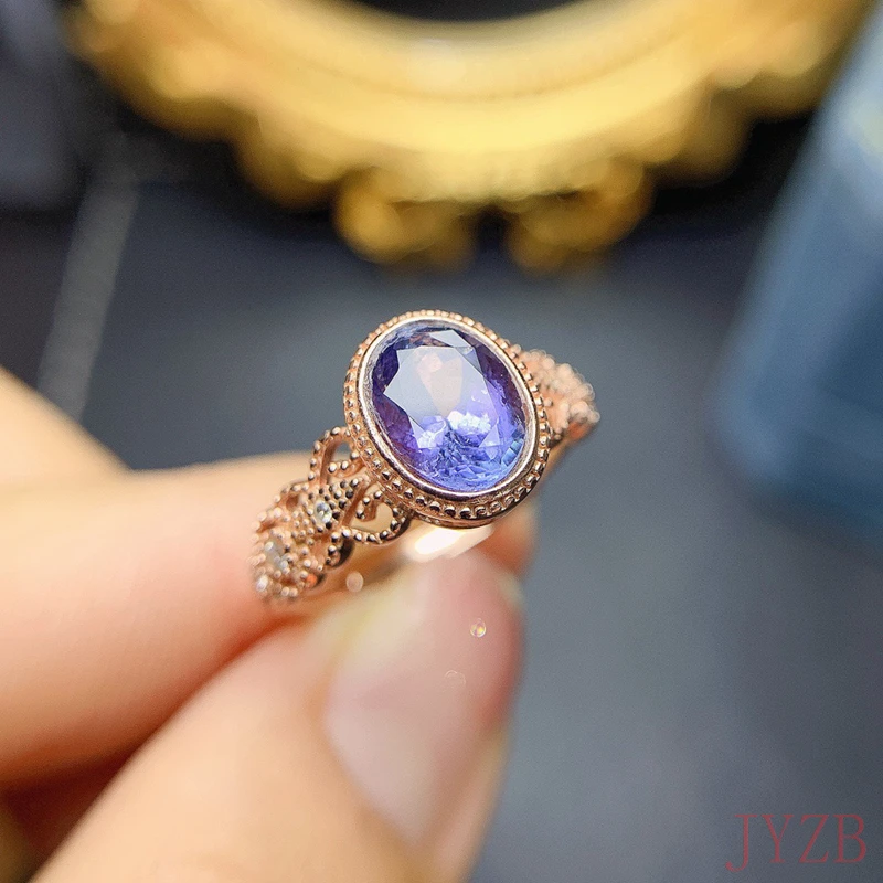 AA 1.50ct. Round Cut Natural Tanzanite Engagement Ring Set 14k Rose Gold  Tanzanite Art Deco Engagement Ring Set Tanzanite Wedding Ring Set - Etsy