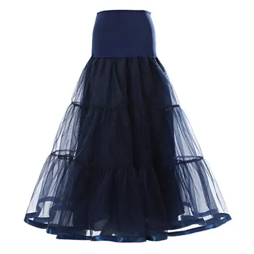 WOWBRIDAL Luxurious 95CM Long Ruffled Crinoline Petticoat for Vintage Bridal Dresses