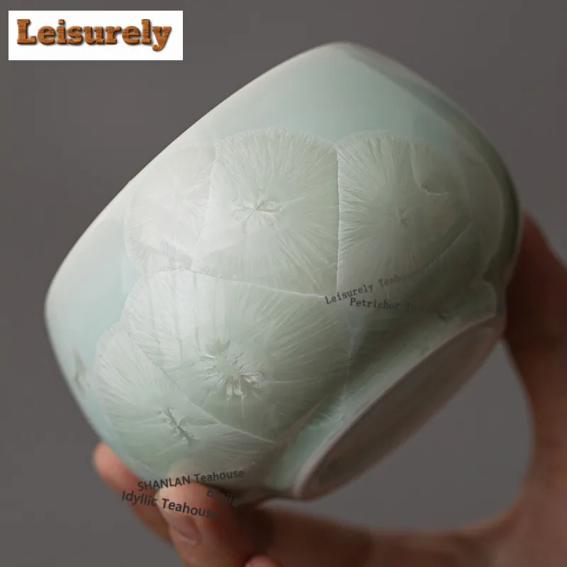 170ml Crystal Glaze Teacup Traditional Tea Bowl Cute Cup Tea-tasting Fragrance Cup Jianzhan Master Cups Tea Ceremony Ornaments