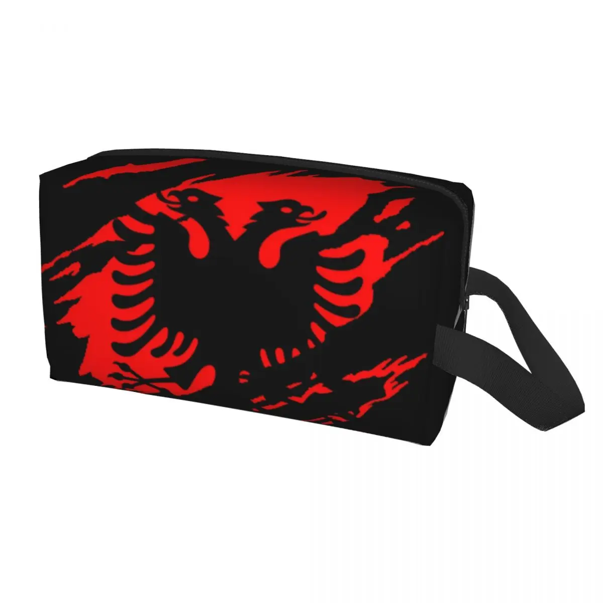 

Fashion Vintage Flag Of Albania Travel Toiletry Bag Women Albanian Pride Makeup Cosmetic Bag Beauty Storage Dopp Kit