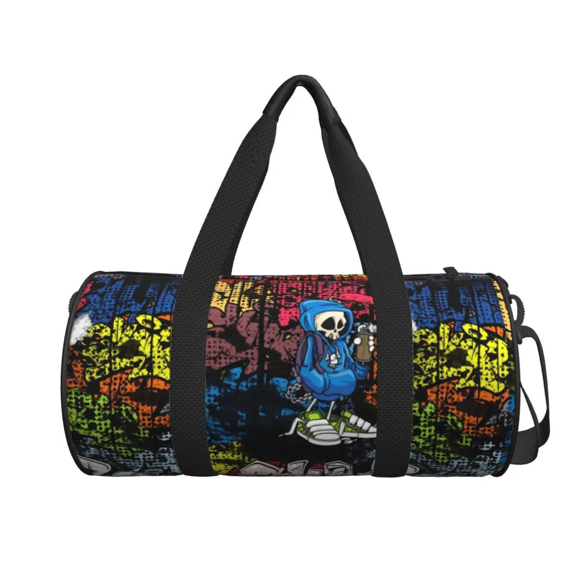Men Travel Bag Synr 70s Retro Comic Gym Bag Large Graffiti Print Weekend Printed Handbag Cute Casual Sports