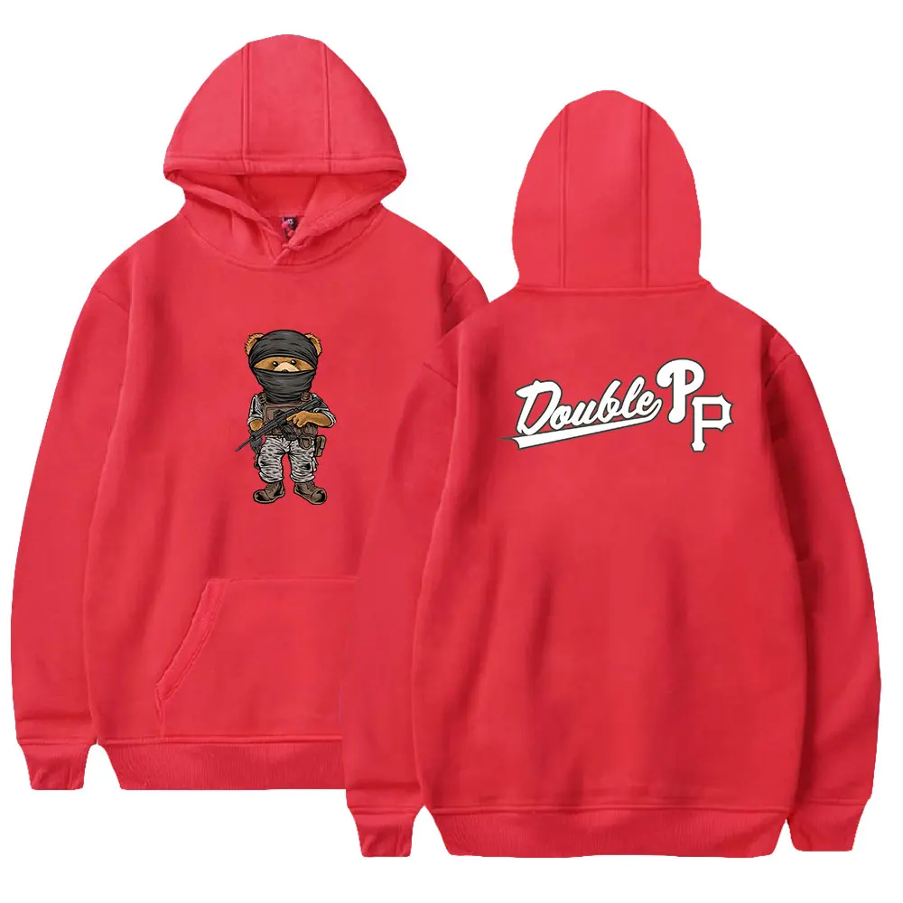 thumbnail image 1 of Sudadera con capucha Peso Pluma Sudadera con capucha con estampado de rapero, estilo hip hop, informal, estilo callejero, con estampado de osito de peluche, 1 of 5