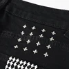 24FW KSUBI High Street Stretch Slim Jeans Fall American Fashion Streetwear Men Women Hip Hop Cross Embroidery Black Denim Pants 5
