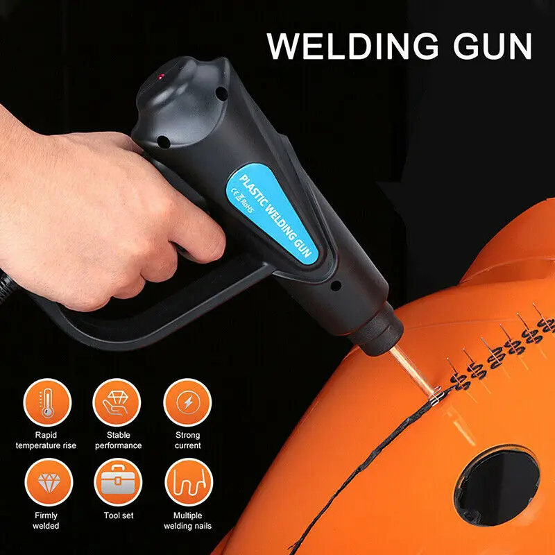 70W Plastic Welding Machine Plastic Welder Gun Car Bumper Repair Kit with 200/600/1000 Pcs Hot Staples Car Tools Kit — view 2