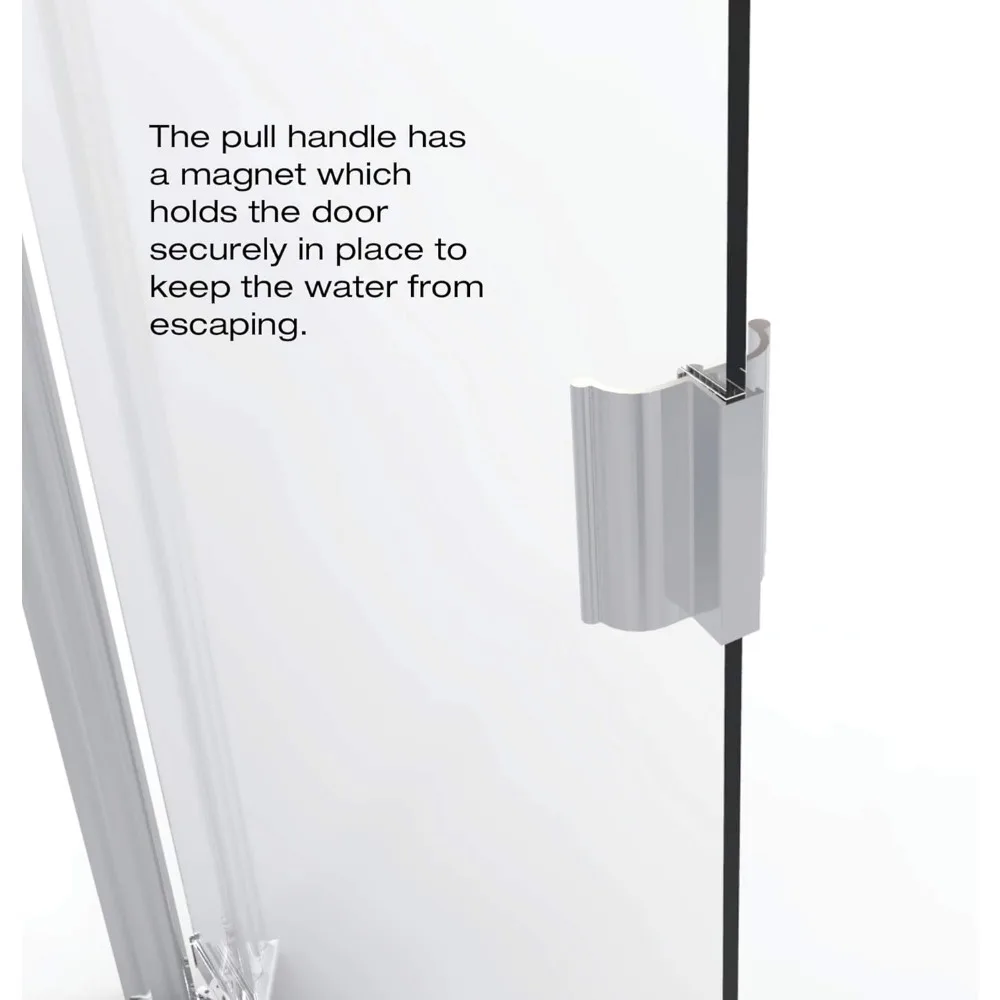 Armon Single Swing Shower Door, Chrome, 30.25-31.75 in. Wide x 66 in. high, Obscure Glass 3