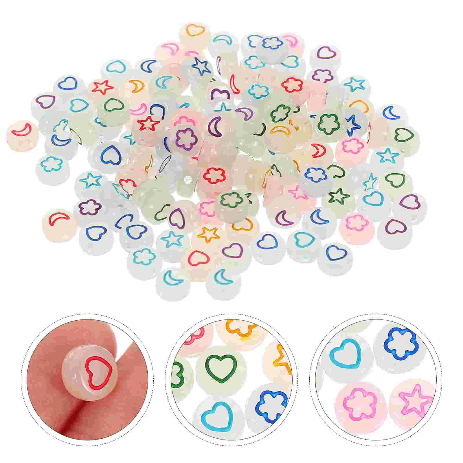 

500Pcs Glow In The Dark Loose Beads for Jewelry Colored Spacer Beads Bracelet Necklace Making Beads