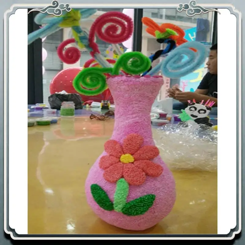 Durable DIY Flower Vase Drawing Craft For Kids, 5Pcs Unfinished Vase Wooden Flower Handmade Floral DIY Painting Toys