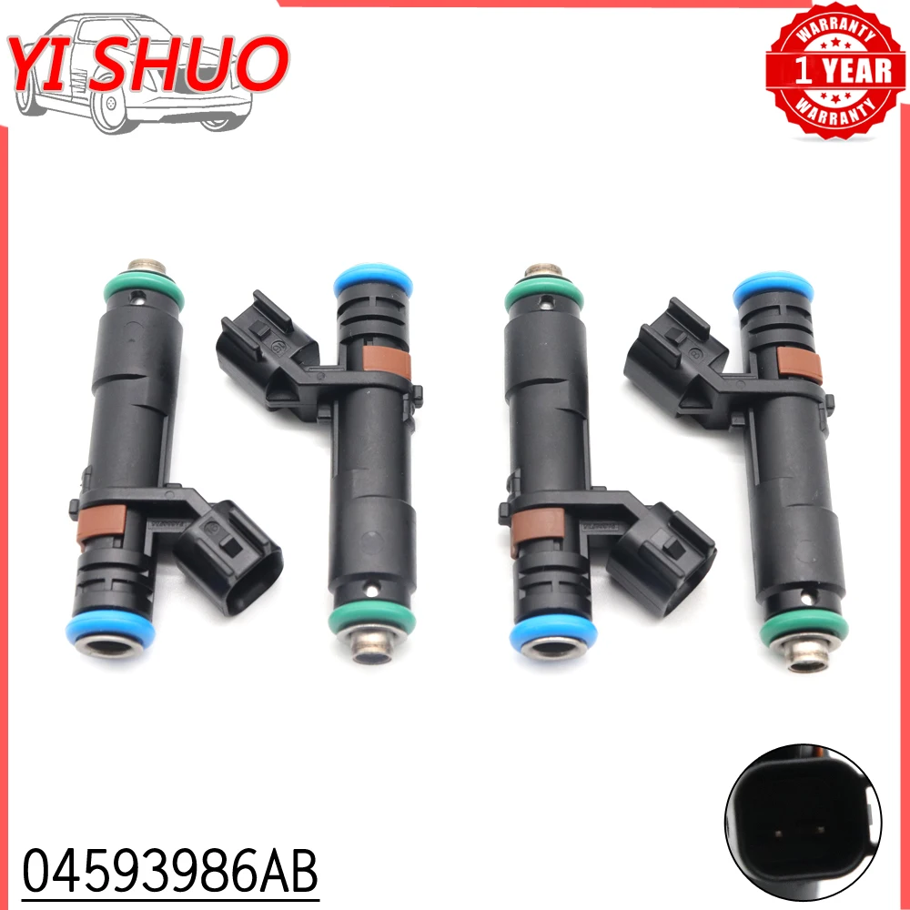

Car Fuel Injectors Fit For Chrysler 200 Jeep Cherokee Renegade Dodge Dart Fiat 500X Ram ProMaster 2015-2018 04593986AB 4593986AA
