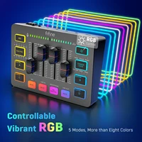 FIFINE Gaming Audio Mixer,Streaming 4-Channel RGB Mixer with XLR Microphone Interface,for Game Voice,Podcast,AmpliGame SC3 6