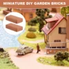 200 Pieces Mini Bricks for Landscaping Miniature Bricks Brick Wall Small Bricks for Dollhouse Garden Parts,1/35 Scale 5