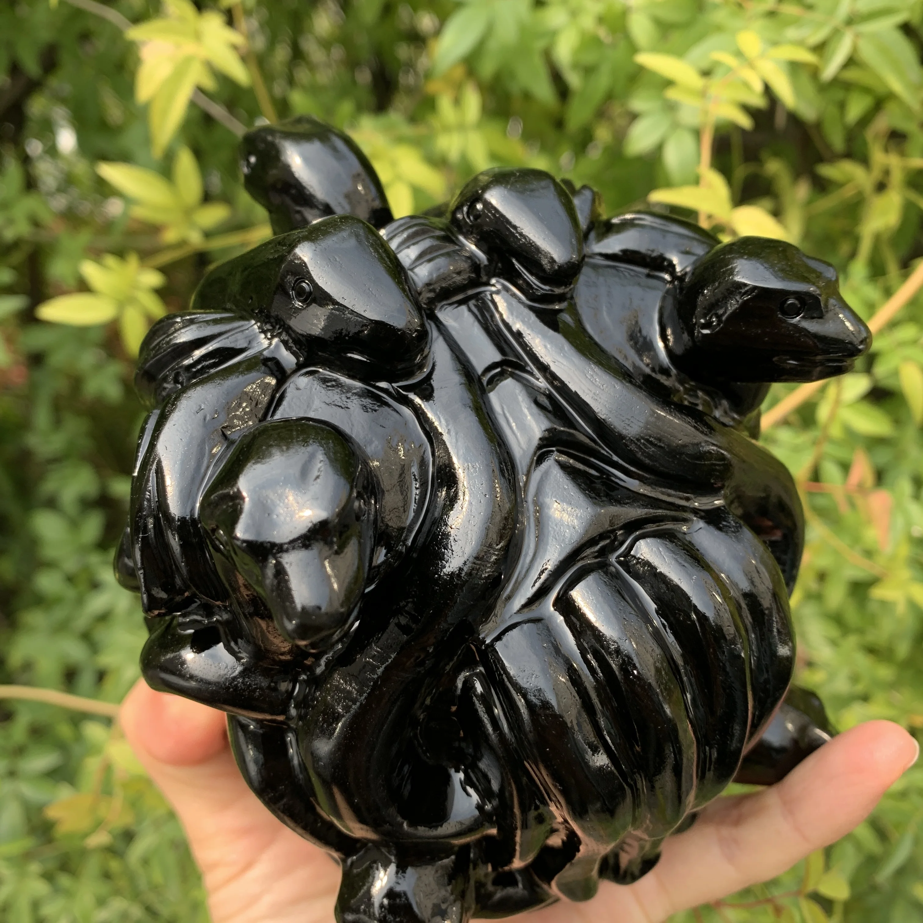 彫刻された金の頭,家の装飾のための天然黒曜石の彫刻 - AliExpress