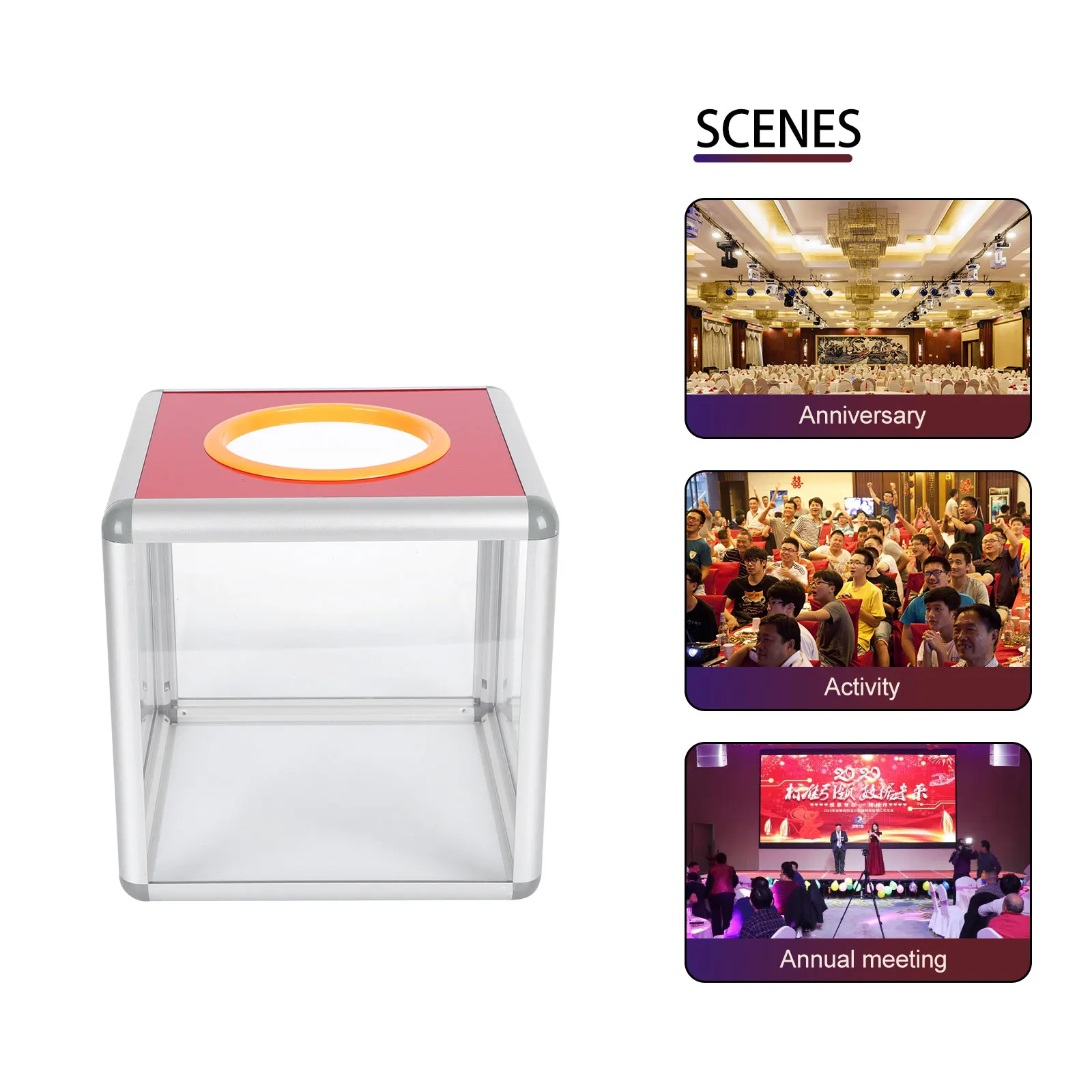 20cm Lottery Box Votes Collection Container Suggestion Letter Charity Fundraising Storage Box Note Holder Desk 4