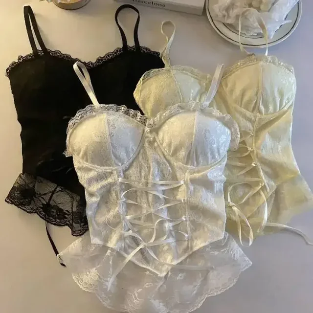 Vêtements pour femmes : Blouses, Crop tops sexy, Corsets, T-shirts à lacets, Camisoles, Débardeurs à fines bretelles, Gilets sans manches tendance 1