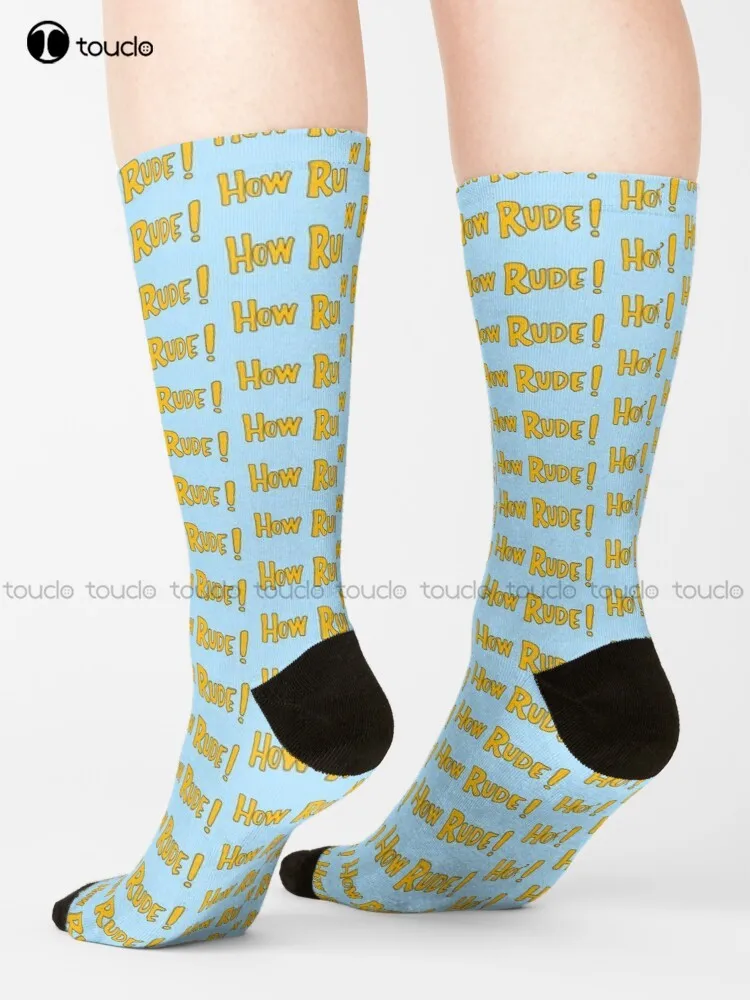 How Rude! Socks White Socks Fashion Creative Leisure Funny Harajuku Art