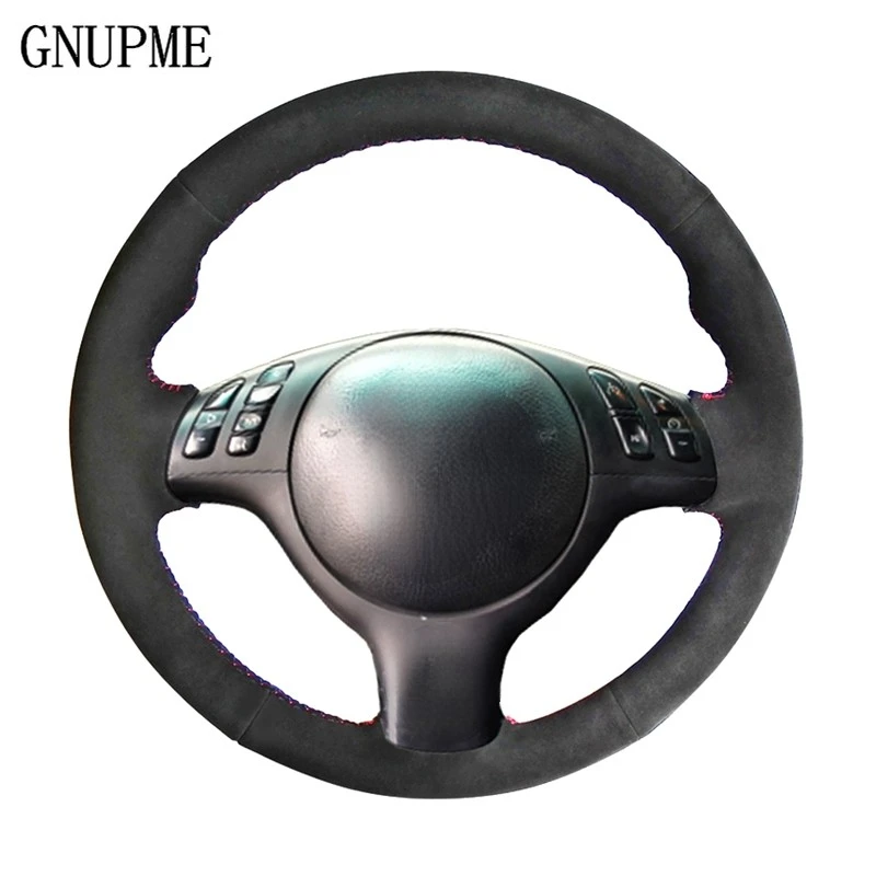 

GNUPME DIY Hand-Stitched Suede Black Car Steering Wheel Cover for BMW E46 M3 E39 330i 540i 525i 530i 330Ci 2001 - 2003
