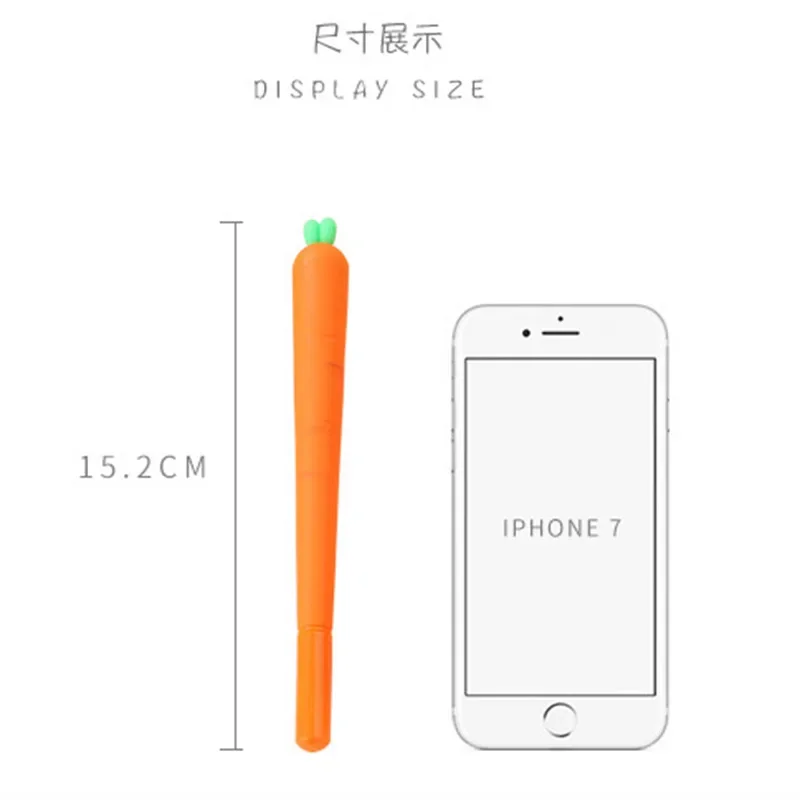 Simulation Carrot Gel Pen Creative 0.38mm Ink Cute Kawaii Student Promotional Pens Gift School Office Signature Writing Supplies 5
