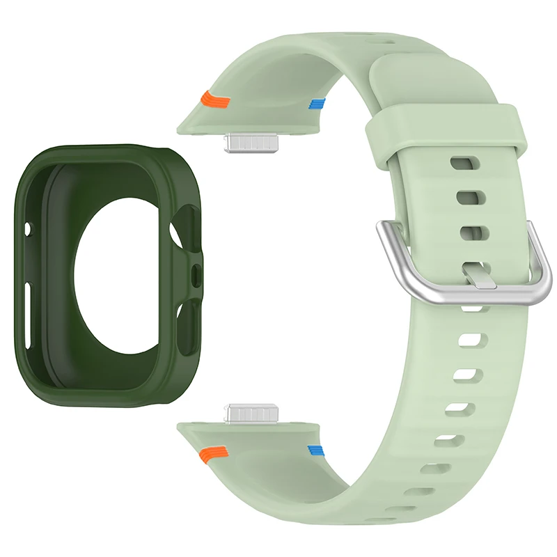 Protective Soft Case with Silicone Sports Strap for Smartwatch Fitness Bands