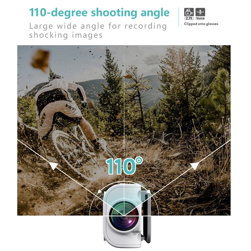 2.7K Glasses Camera WIFI Mini Wearable Outdoor Security Sports DV DVR Video Recorder Surveillance Camcorder For Driving Hiking action camera