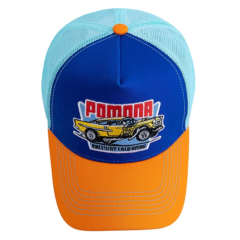 New Style Unisex Summer Fishing Cap Breathable Mesh Trucker Hat Men Women Big Truck Embroidered Pattern Snapback Outdoor Hat