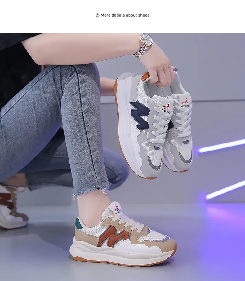 Description Picture 5 of itemTennis Shoes Women 2023 Chunky Platform Sneakers Ladies Thick Bottom Sport Fitness Shoes Female Breathable Mesh Jogging Trainers
