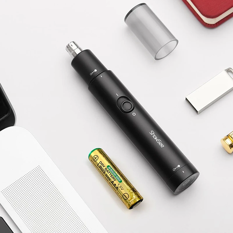 ShowSee Mini Electric Nose Trimmer Portable Ear Nose Hair Shaver Clipper Waterproof Safe Cleaner Men Removal Cleaner Tool 5