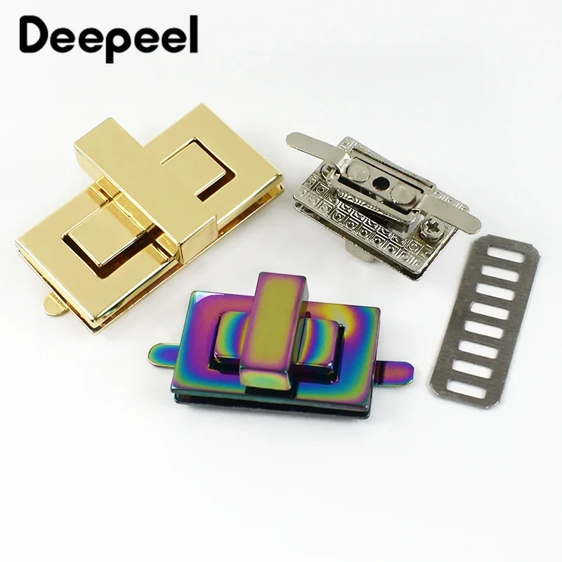 Deepeel 금속 잠금 버클 가방, 회전 트위스트 잠금 걸쇠, 핸드백 지갑 장식 클로저 버클, 가방 래치, DIY 액세서리, 2 개 이미지 5