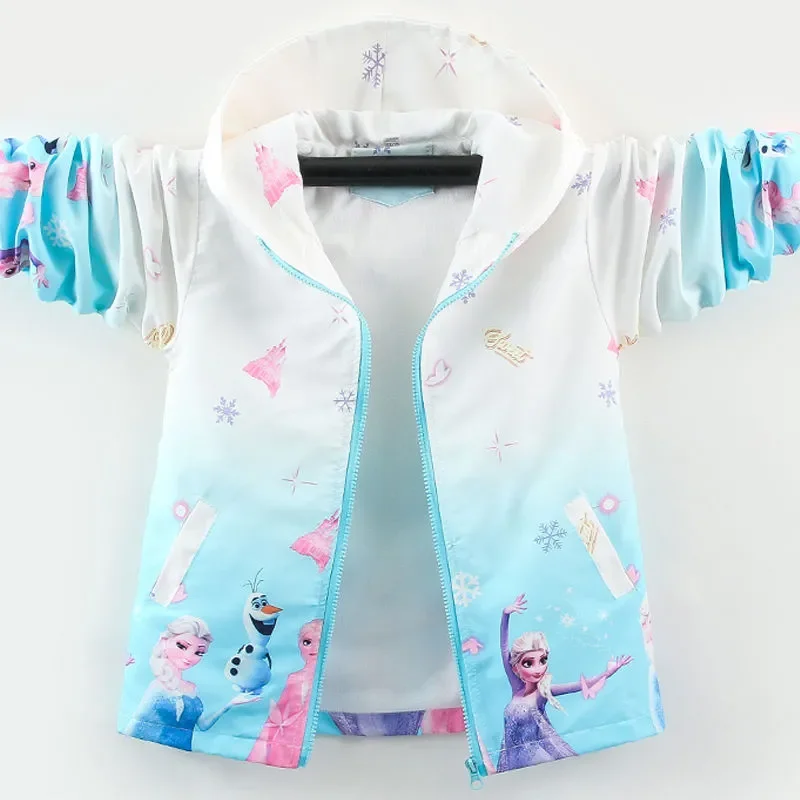 Frozen Girls Spring Autumn Jacket 2024 New Teen Kids Fashion Elsa
