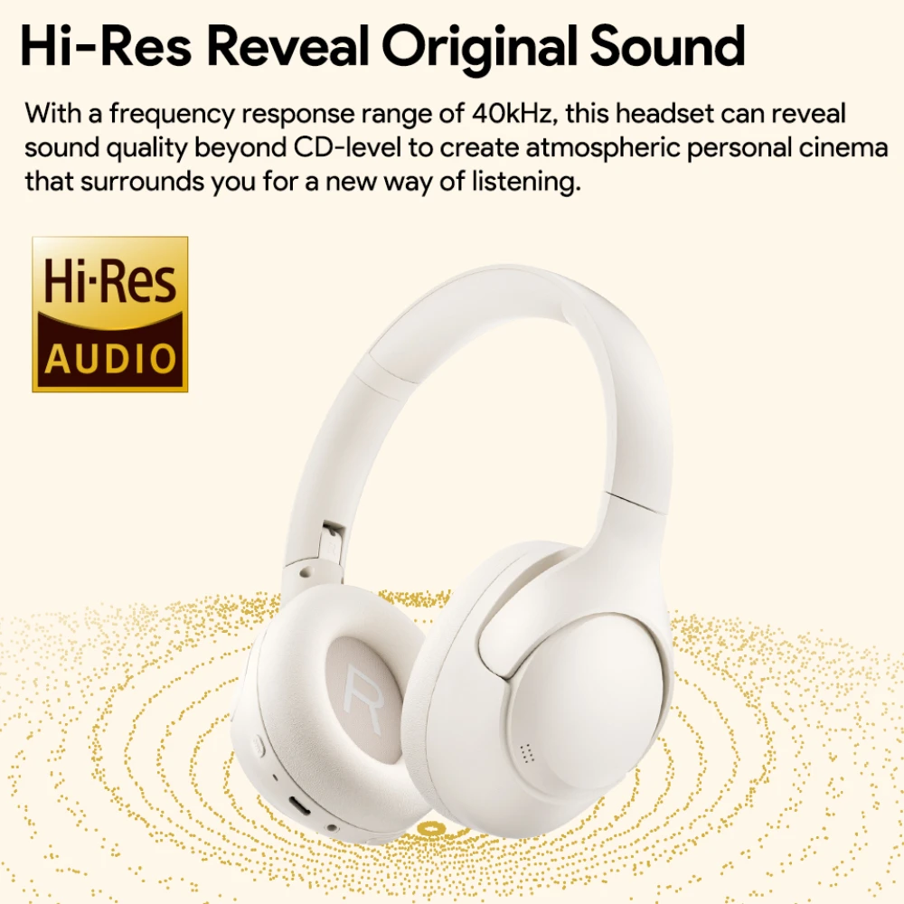 

Wireless Headphones Bluetooth Hi-Res Audio Over Ear Headset 43dB Hybrid Active Noise Cancellation Earphones New Hot Sale 2024