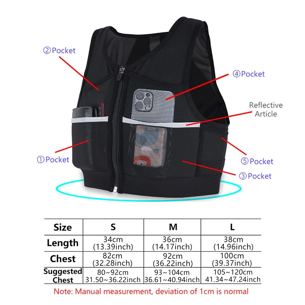 Cycling Running Vest Bag Cross-country Marathon Backpack Outdoor Sports Hiking Reflective Strip Water Bottle Bag Riding