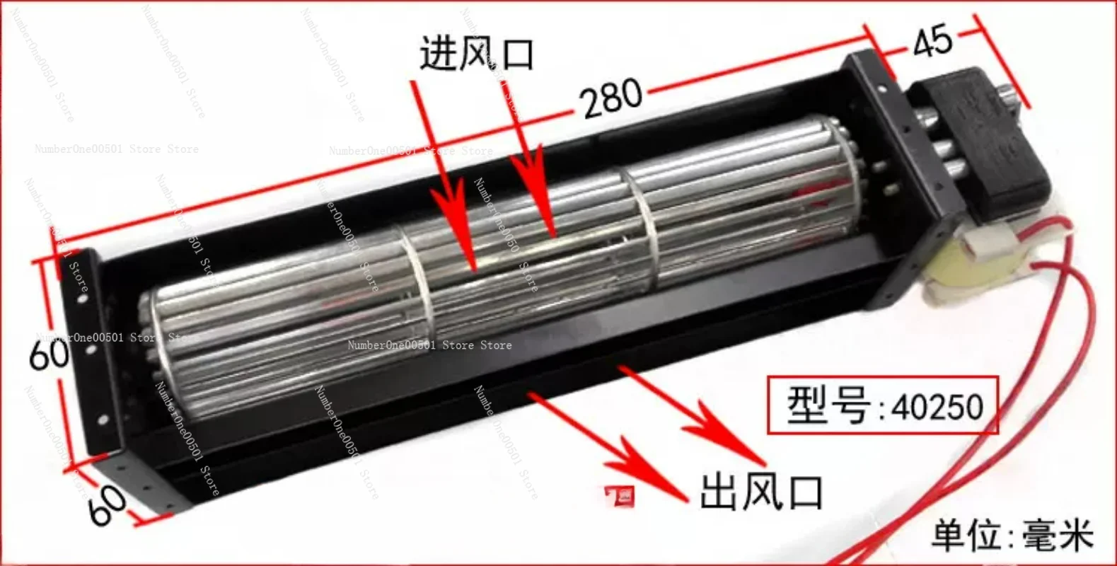 シャーシ用長方形冷却ファン,クロスフローファン,キャビネット換気,220v,50hz,40150