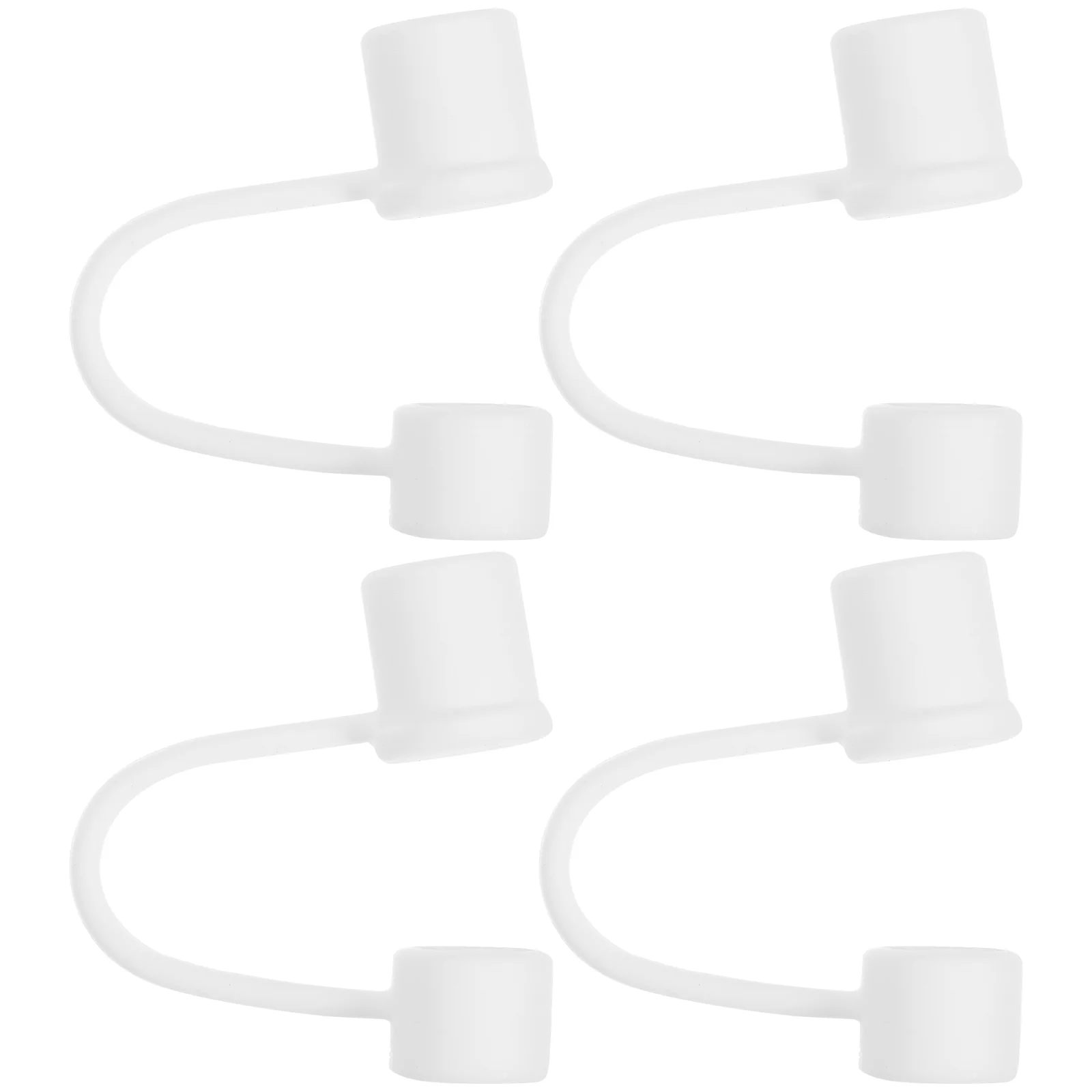 

Coffee Straws Cap Decorative Beverage Sealing Cover (white Dust-proof Plug) 4pcs