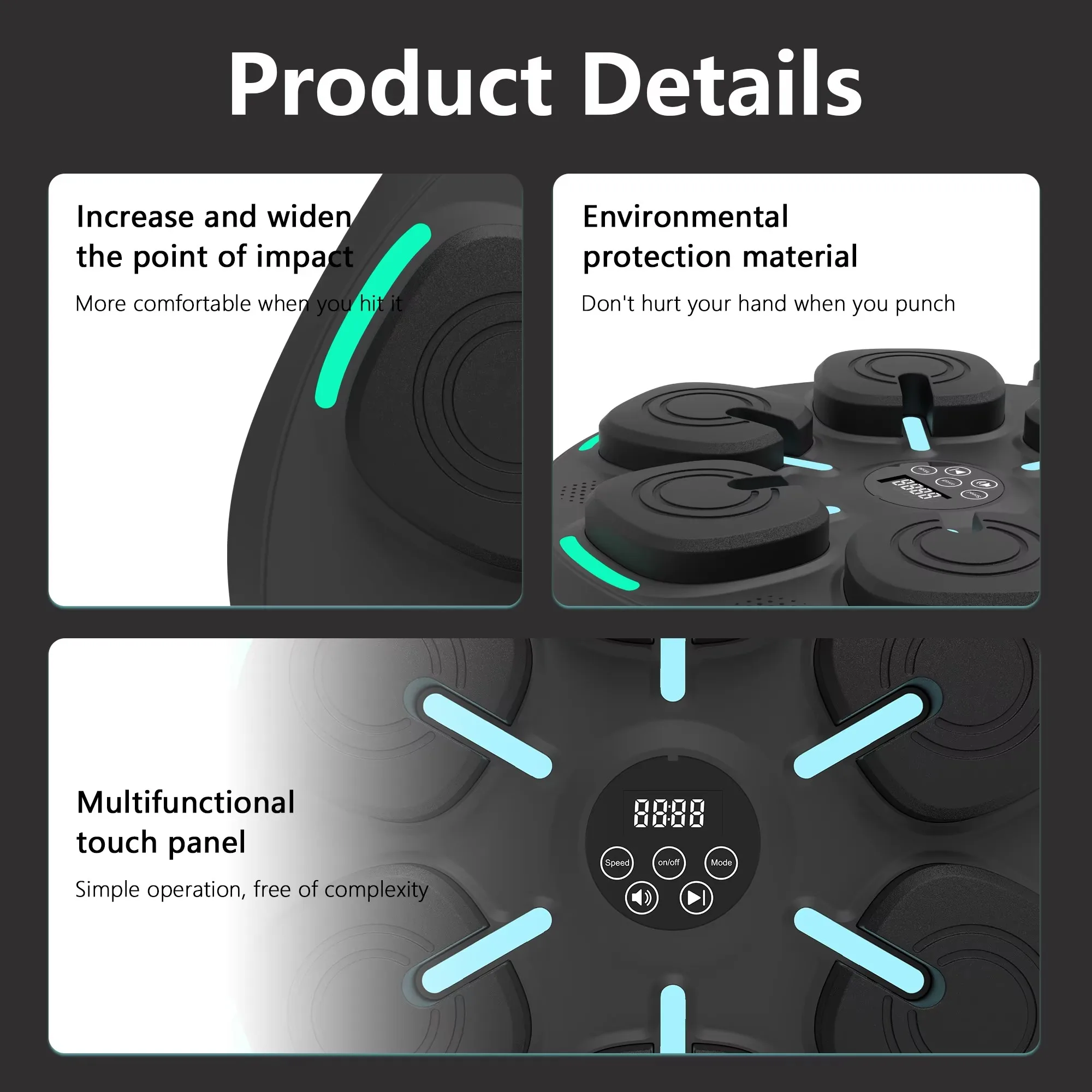 UUH New Intelligent - Professional Music Boxing Machine, Bluetooth Boxing Machine Wall Mounted Music Boxing Equipment, Boxing Music Workout Machine, Suitable For Adults And Children - View #5