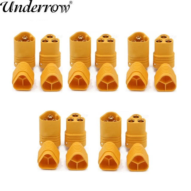 5pair/lot AMASS MT60 3.5mm 3 Pole Bullet Connector Plug With Sheath Set for RC Multicopter Quadcopter Airplane ESC Accessories 1