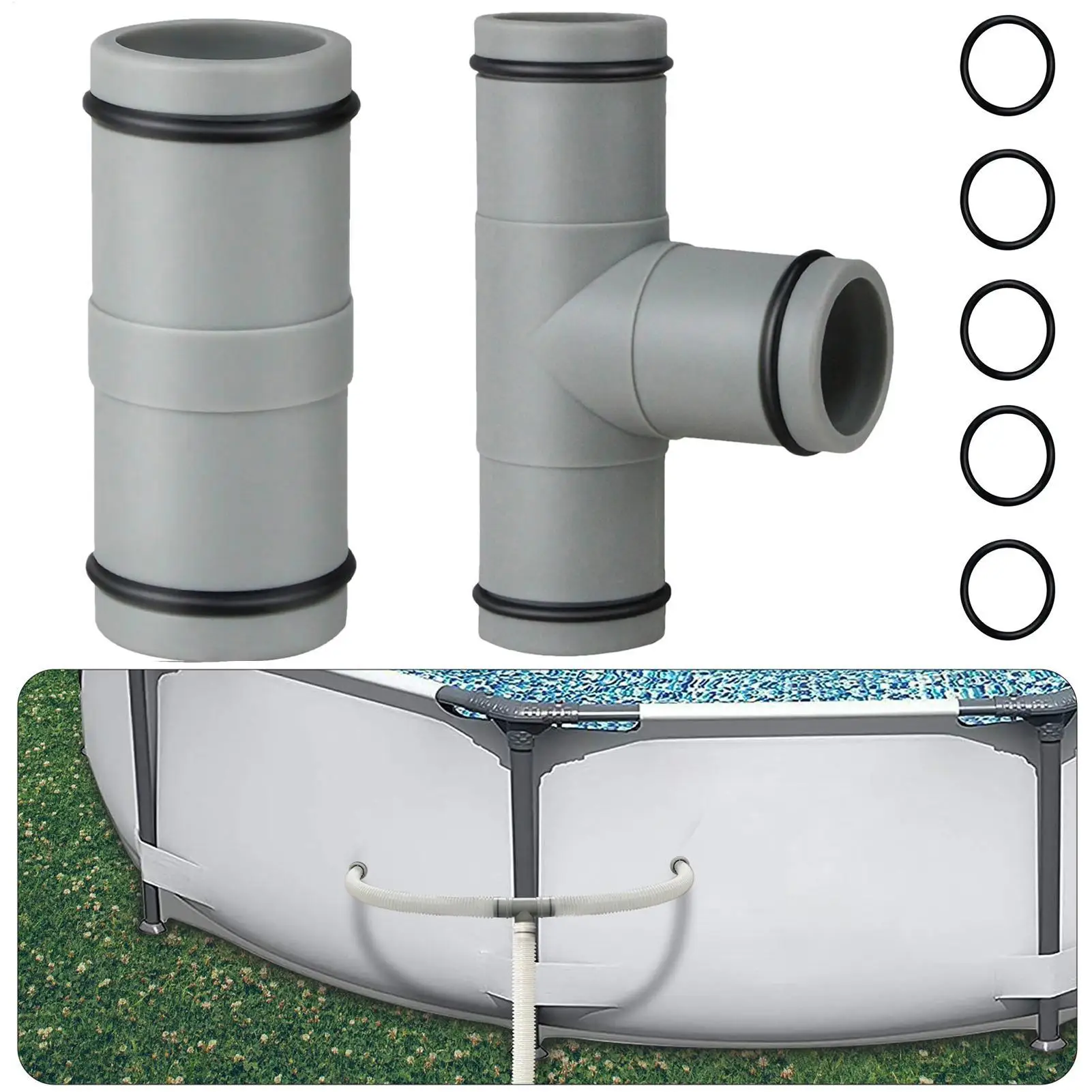 Pool-Schlauchverbinder, 32 mm, T-förmig, für Schwimmbadfilterpumpen, Rohrverbindung, Pool-Zubehör, universelles Pool-Ersatzteil, 1,25 Zoll