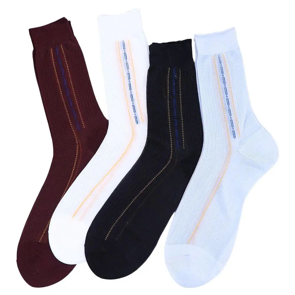 

Cute Casual Simple For Husbands Work For Fathers Solid Color For Men Home Middle Tube Socks Men Socks Male Hosiery Silk Socks