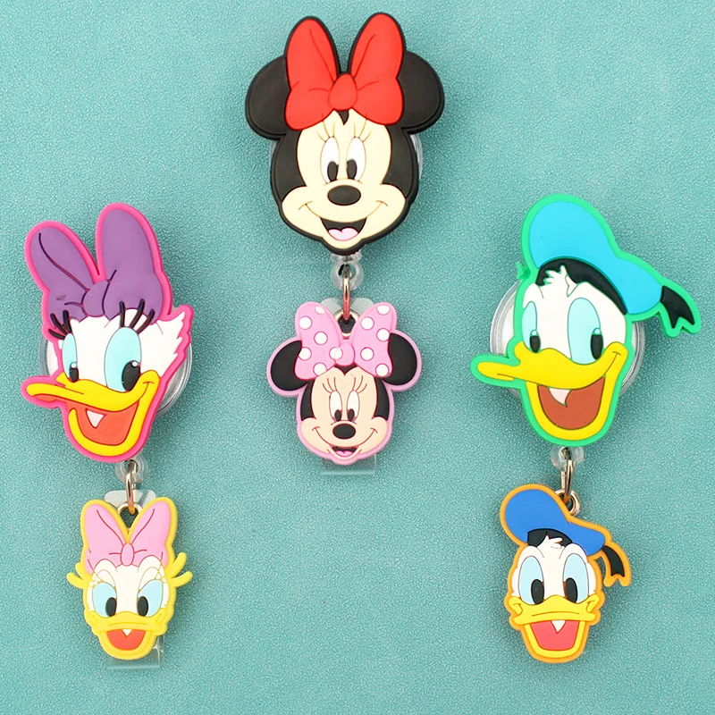 

Creative Disney Mickey Two Head Style Badge Reel Nurse Workers Enfermera ID Holder Retractable Name Card Holder Accessory
