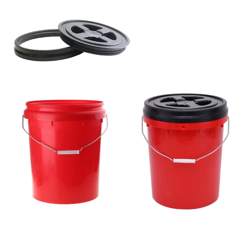 Car Wash Bucket Seat-Mounted Car Cleaning Bucket with/without Lid Movable Wash for Washing