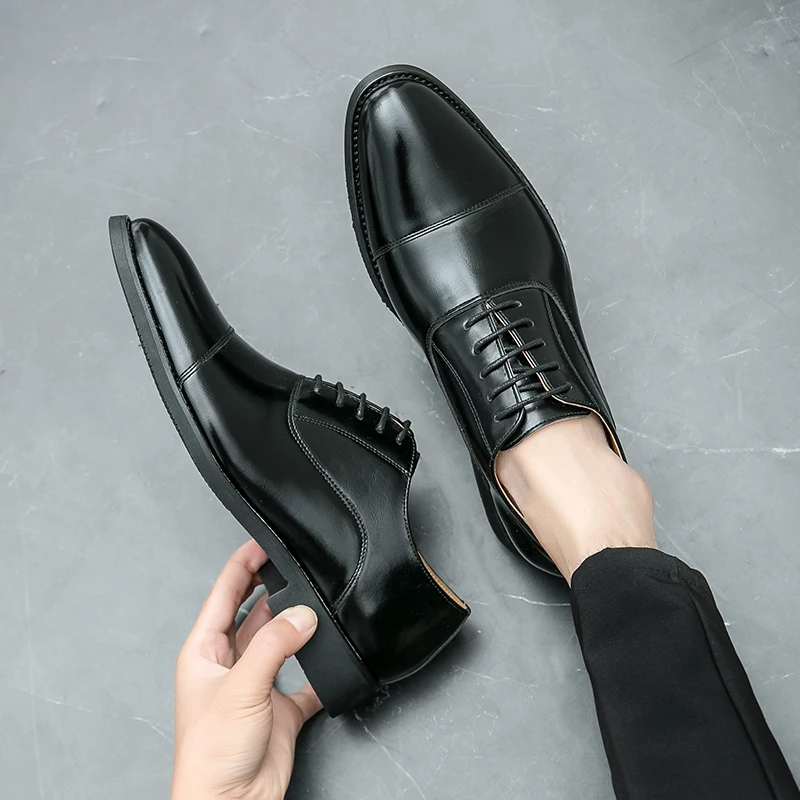 Man Split Leather Shoes Rubber Sole EXTRA Size 38 39 40 41 42 43 44 45 48 Man Business Office Male Dress Lether Shoes