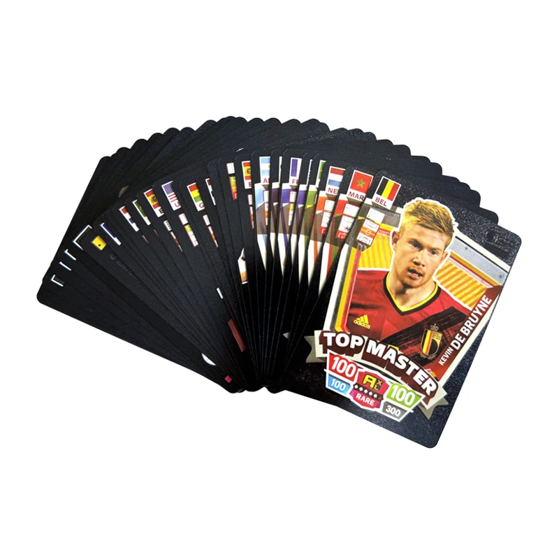 Game Cards Collectible Cards Football Trading Cards World Football Stars Football Cards Limited Edition Gold Card Plastic Material Player Toy Card Children's Fan Gift Pack