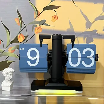 창의적인 기계식 자동 페이지 넘기기 시계, 레트로 플립 테이블 시계, 기계식 자동 플립 시계, 홈 데코