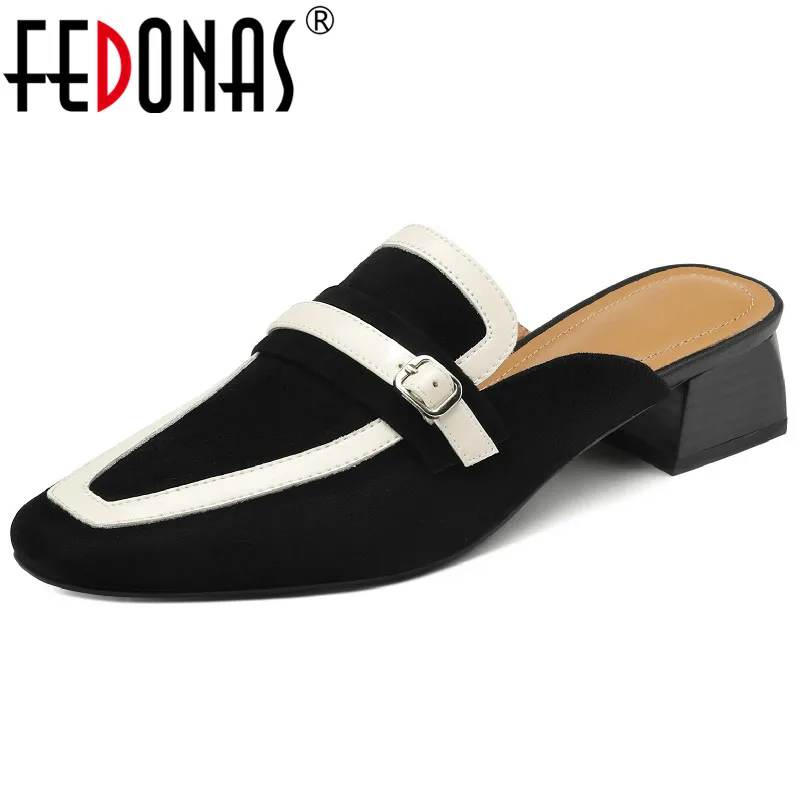 

Женские туфли-лодочки на низком каблуке FEDONAS, повседневные офисные туфли из натуральной кожи разных цветов на весну-лето