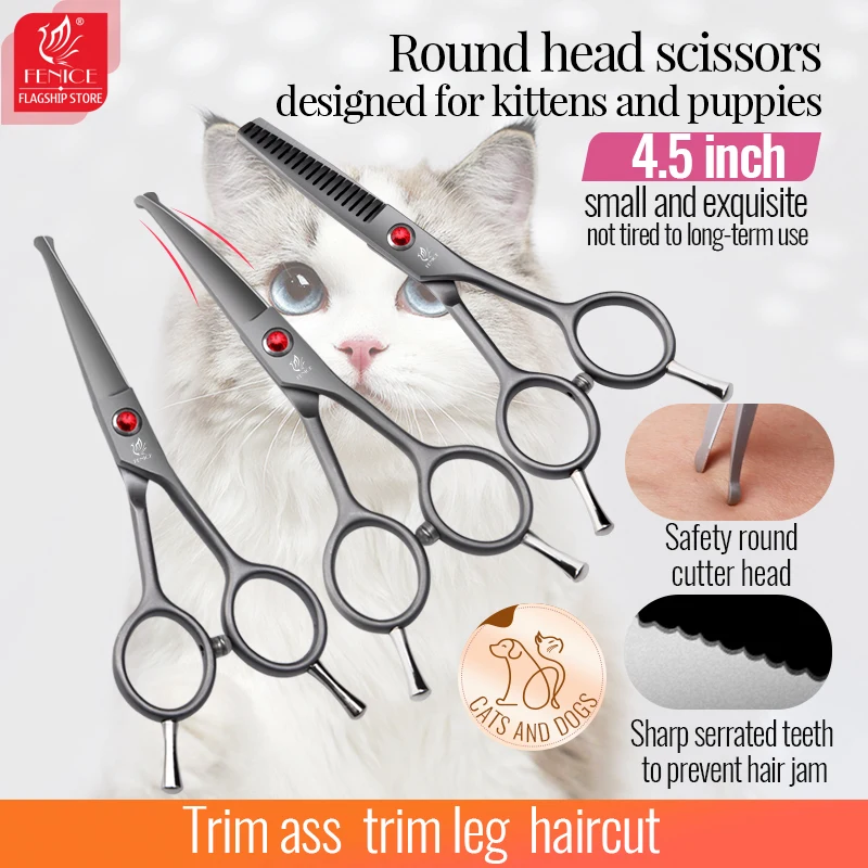 Dog Grooming Scissors 4.5 Safety Round Tip for Pet Dog Cat
