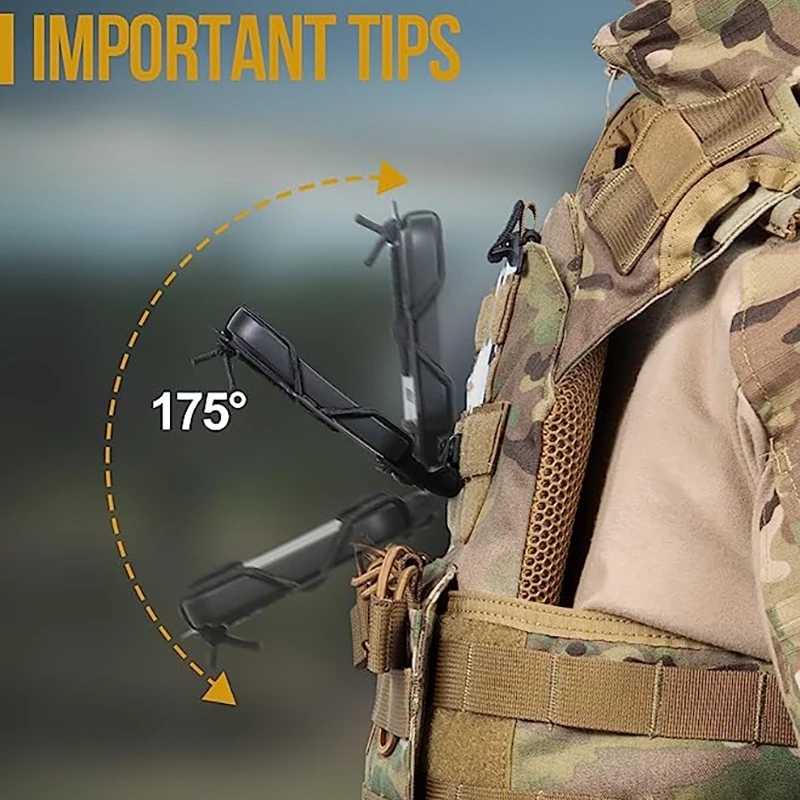 Phone Holder ONETIGRIS Military Mobile Phone Rack Tactical Chest Bag Map Case Panel Airsoft Gear Outdoor Molle Folded Iphone Navigation Board
