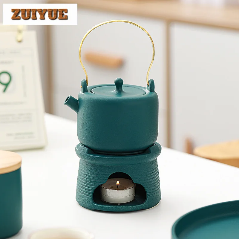 Boutique Coarse Pottery Handmade Tea Stove Household Candle Heating and Insulation Furnace Zen Tea Stove Kettle Stand Teaware
